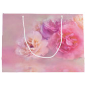 ピンクかわいらしカーネシスタイリッシュス写真誕生日 ラージペーパーバッグ (裏面)