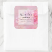 ピンクかわいらしカーネーションスタイリッシュ写真事業 スクエアシール (バッグ)