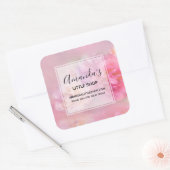 ピンクかわいらしカーネーションスタイリッシュ写真事業 スクエアシール (封筒)