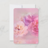 ピンクかわいらしカーネーションスタイリッシュ写真結婚ズ 出欠カード (裏面)