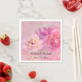 ピンクかわいらしカーネーションスタイリッシュ写真 スタンダードカクテルナプキン