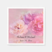 ピンクかわいらしカーネーションスタイリッシュ写真 スタンダードカクテルナプキン (正面)