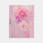 ピンクかわいらしカーネーションスタイリッシュ写真 フリースブランケット (正面)