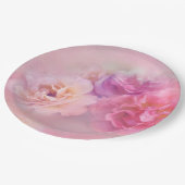 ピンクかわいらしカーネーションスタイリッシュ写真 ペーパープレート (アングル)