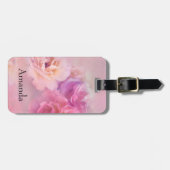ピンクかわいらしカーネーションスタイリッシュ写真 ラゲッジタグ (正面横)