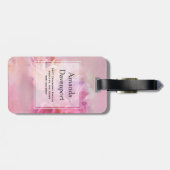 ピンクかわいらしカーネーションスタイリッシュ写真 ラゲッジタグ (裏面横)