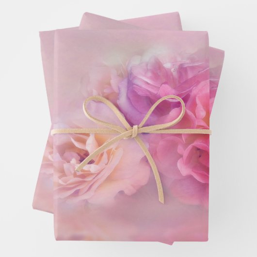 ピンクかわいらしカーネーションスタイリッシュ写真 ラッピングペーパーシート (インサイチュ)