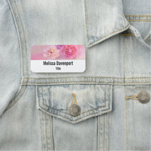 ピンクかわいらしカーネーションスタイリッシュ写真 名札