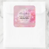 ピンクかわいらしカーネーション写真キャンドルビジネス スクエアシール (バッグ)