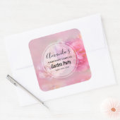ピンクかわいらしカーネーション写真キャンドルビジネス スクエアシール (封筒)