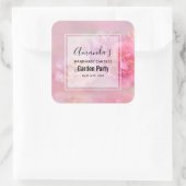 ピンクかわいらしカーネーション写真スタイリッシュキャンドル スクエアシール (バッグ)