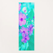 ピンクかわいらしガーデンフロックスフラワーオンアクアマリン ヨガマット (正面)