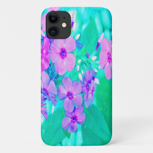 ピンクかわいらしガーデンフロックスフラワーオンアクアマリン Case-Mate iPhoneケース (裏面)