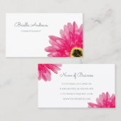 ピンクかわいらしガーベラデイジーフラワーオンシンプルホワイトカラー 名刺 (正面/裏面)