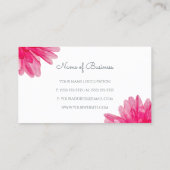 ピンクかわいらしガーベラデイジーフラワーオンシンプルホワイトカラー 名刺 (裏面)