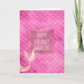 ピンクかわいらしガーリーの人魚 カード (正面)