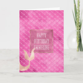 ピンクかわいらしガーリーの人魚 カード