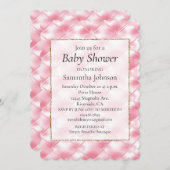 ピンクかわいらしガーリータフツ赤ちゃんシャワー 招待状 (正面/裏面)