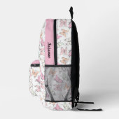 ピンクかわいらしガールズバタフライパターン プリントバックパック (右)