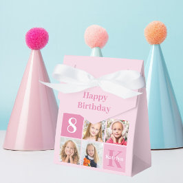 ピンクかわいらしガールズ写真カスタム誕生日パーティー フェイバーボックス
