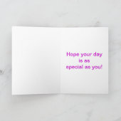 ピンクかわいらしギンガム誕生日カード カード (内部)