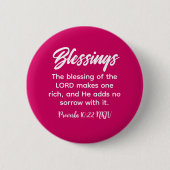 ピンクかわいらしクリスチャン信仰恵み聖句 缶バッジ (正面)