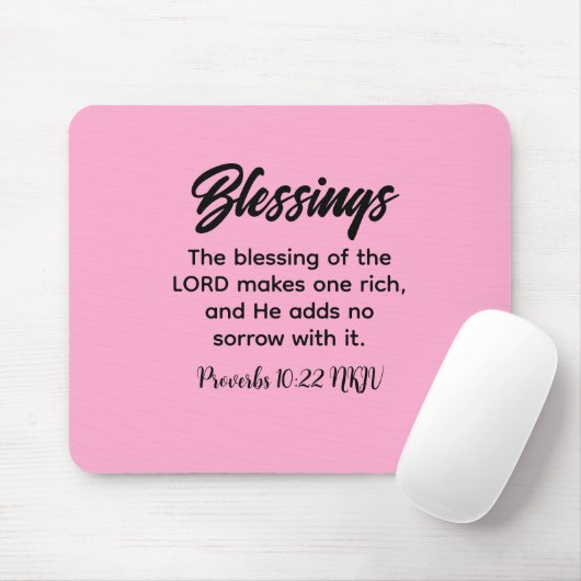ピンクかわいらしクリスチャン信仰聖句 マウスパッド (マウス)