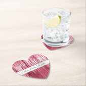 ピンクかわいらしグラムティンセルストライプズ ペーパーコースター (インサイチュ)