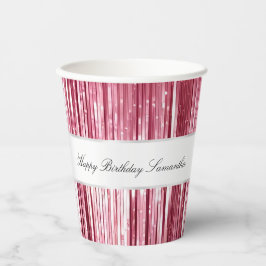 ピンクかわいらしグラムティンセルストライプズ 紙コップ