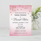 ピンクかわいらしグランドオープニングパーティの招待状 招待状 (スタンド正面)
