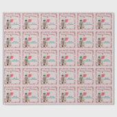 ピンクかわいらしグリッターくるみ割りクリスマスクリスマス ラッピングペーパー (フラット)