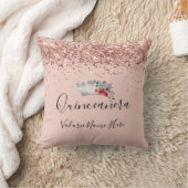 ピンクかわいらしグリッターキンセアニェラ クッション (ブランケット)
