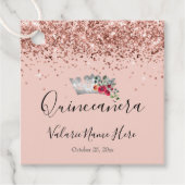 ピンクかわいらしグリッターキンセアニェラ フェイバータグ (正面)