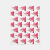 ピンクかわいらしグリッタークリスマスツリーフリースブランケット フリースブランケット (正面)