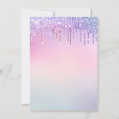 ピンクかわいらしグリッターグラディエントキンセニェラ誕生日 招待状 (裏面)