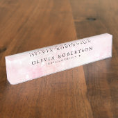 ピンクかわいらしグリッターグラマガーリーラス デスクネームプレート (側面)