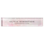 ピンクかわいらしグリッターグラマガーリーラス デスクネームプレート (正面)