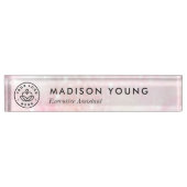 ピンクかわいらしグリッターグラマガーリーラス デスクネームプレート (正面)