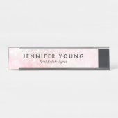 ピンクかわいらしグリッターグラマガーリーラス デスクネームプレート (正面)