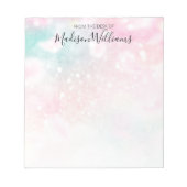 ピンクかわいらしグリッターグラマガーリーラス ノートパッド (正面)