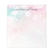 ピンクかわいらしグリッターグラマガーリーラス ノートパッド (正面)