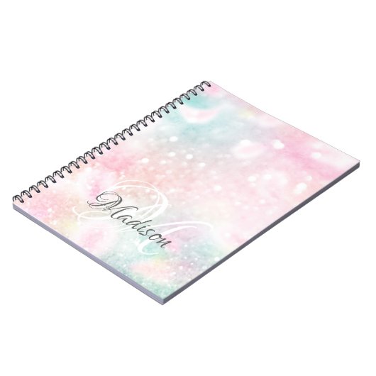 ピンクかわいらしグリッターグラマガーリーラス ノートブック (左側)