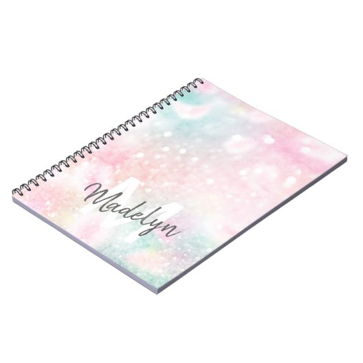 ピンクかわいらしグリッターグラマガーリーラス ノートブック (左側)