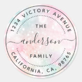 ピンクかわいらしグリッターグラマガーリーラス ラウンドシール (正面)