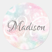 ピンクかわいらしグリッターグラマガーリーラス ラウンドシール (正面)