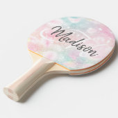 ピンクかわいらしグリッターグラマガーリーラス 卓球ラケット (正面アングル)