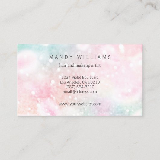 ピンクかわいらしグリッターグラマガーリーラス 名刺 (裏面)