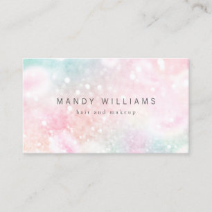 ピンクかわいらしグリッターグラマガーリーラス 名刺