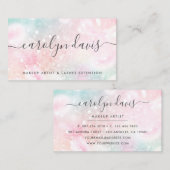 ピンクかわいらしグリッターグラマガーリーラス 名刺 (正面/裏面)