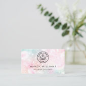ピンクかわいらしグリッターグラマガーリーラス 名刺 (スタンド正面)